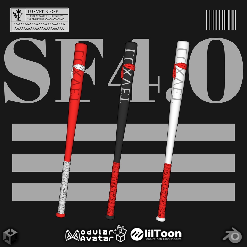 Luxvet SF4.0 Baseball Bat【 Luxvet SF4.0 ベースボールバット】【MA対応 Liltoon対応 カスタマイズ可能】