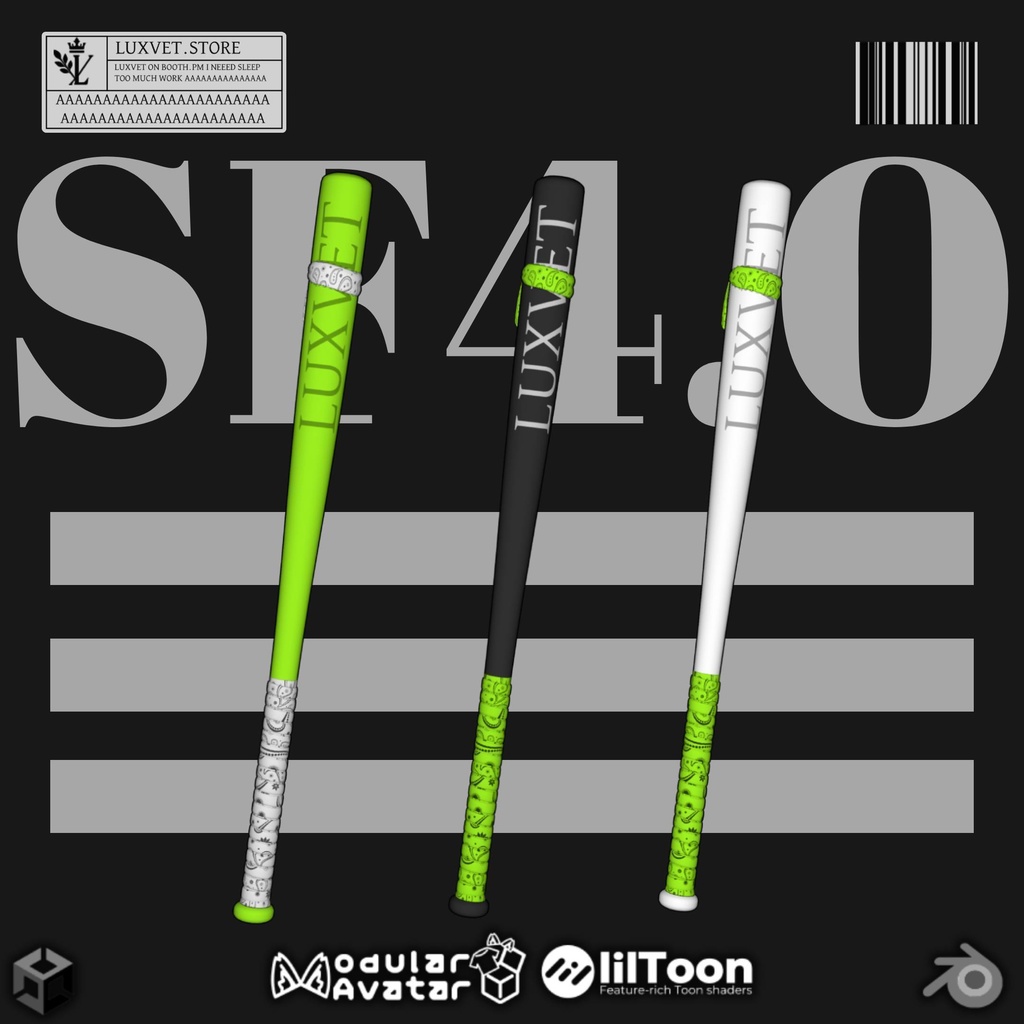 Luxvet SF4.0 Baseball Bat【 Luxvet SF4.0 ベースボールバット】【MA対応 Liltoon対応 カスタマイズ可能】
