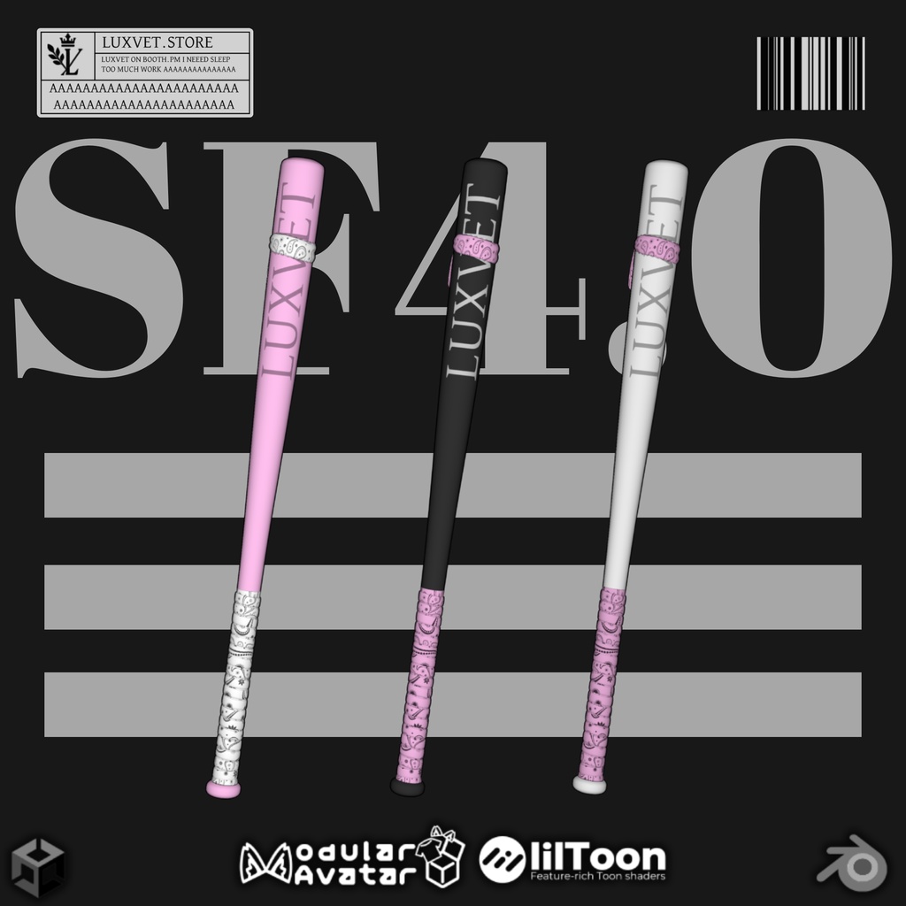 Luxvet SF4.0 Baseball Bat【 Luxvet SF4.0 ベースボールバット】【MA対応 Liltoon対応 カスタマイズ可能】