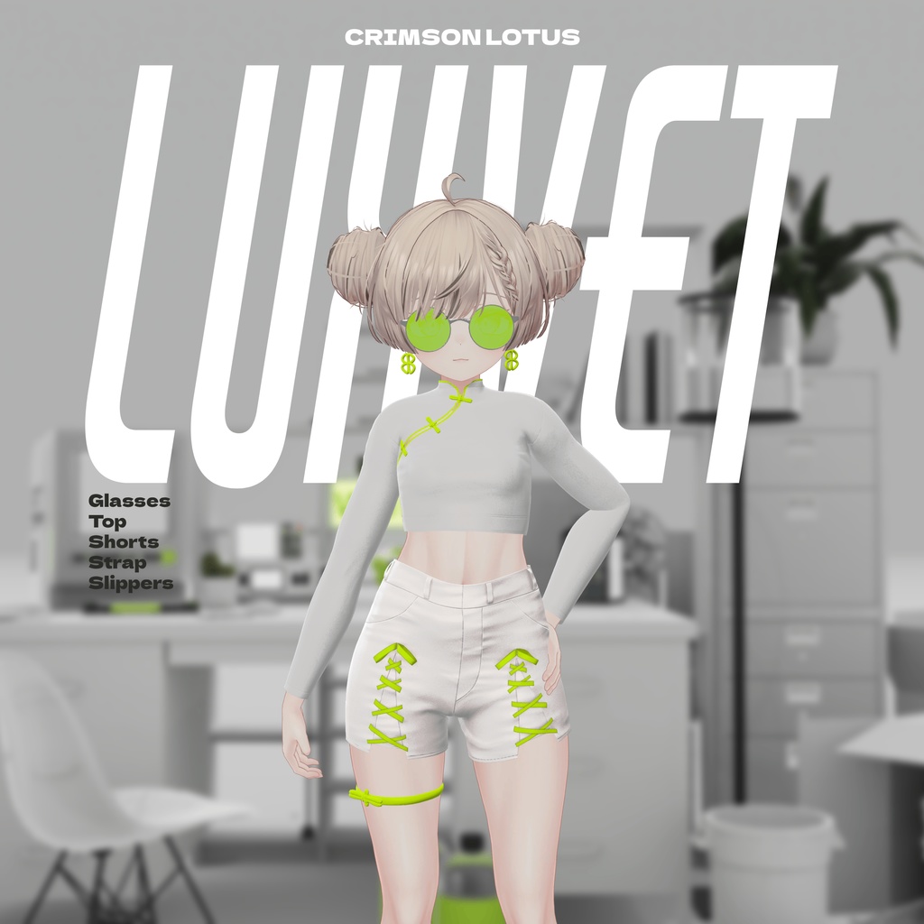 Crimson Lotus 💮【11アバター対応 / モダンチャイナ / RGBカスタム対応 / lilToon対応 / MA対応 / 形状調整シェイプキー付】💮