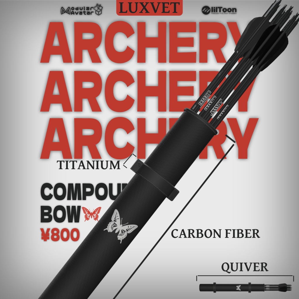 Luxvet コンパウンドボウ【インタラクティブ弓システム / 4K質感 / カラーカスタム / MA・lilToon対応】