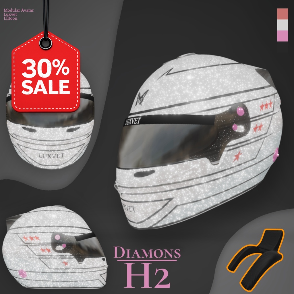 (Helmet) Luxvet H2 ヘルメットセット【4デザイン / ネックブレース付属 / lilToon・MA対応】
