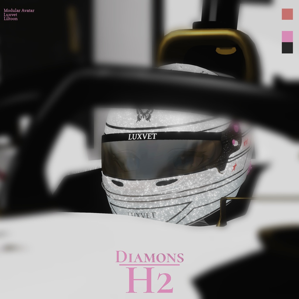 (Helmet) Luxvet H2 ヘルメットセット【4デザイン / ネックブレース付属 / lilToon・MA対応】