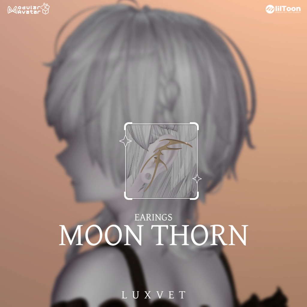 Moon Thorn イヤリング【9アバター対応 / lilToon・MA対応】