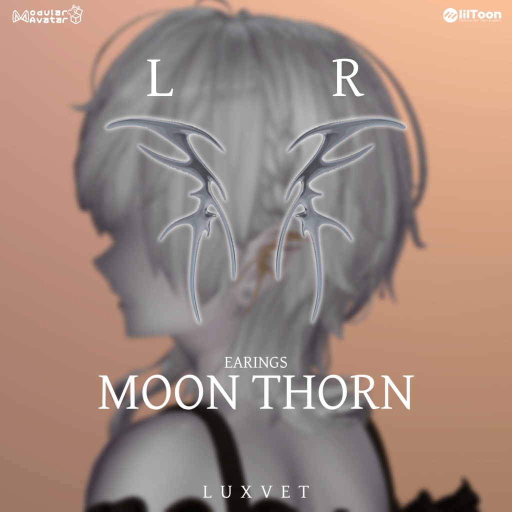 Moon Thorn イヤリング【9アバター対応 / lilToon・MA対応】