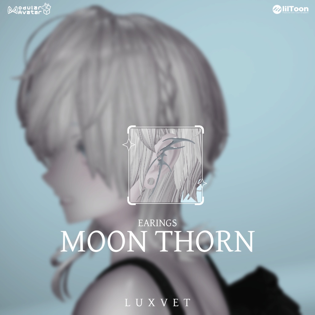Moon Thorn イヤリング【9アバター対応 / lilToon・MA対応】