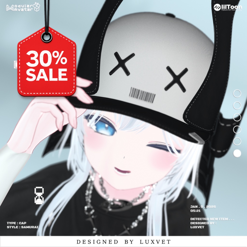  サムライキャップ / Samurai Cap 3D Avatar Accessory【lilToon / Modular Avatar対応】VRChat