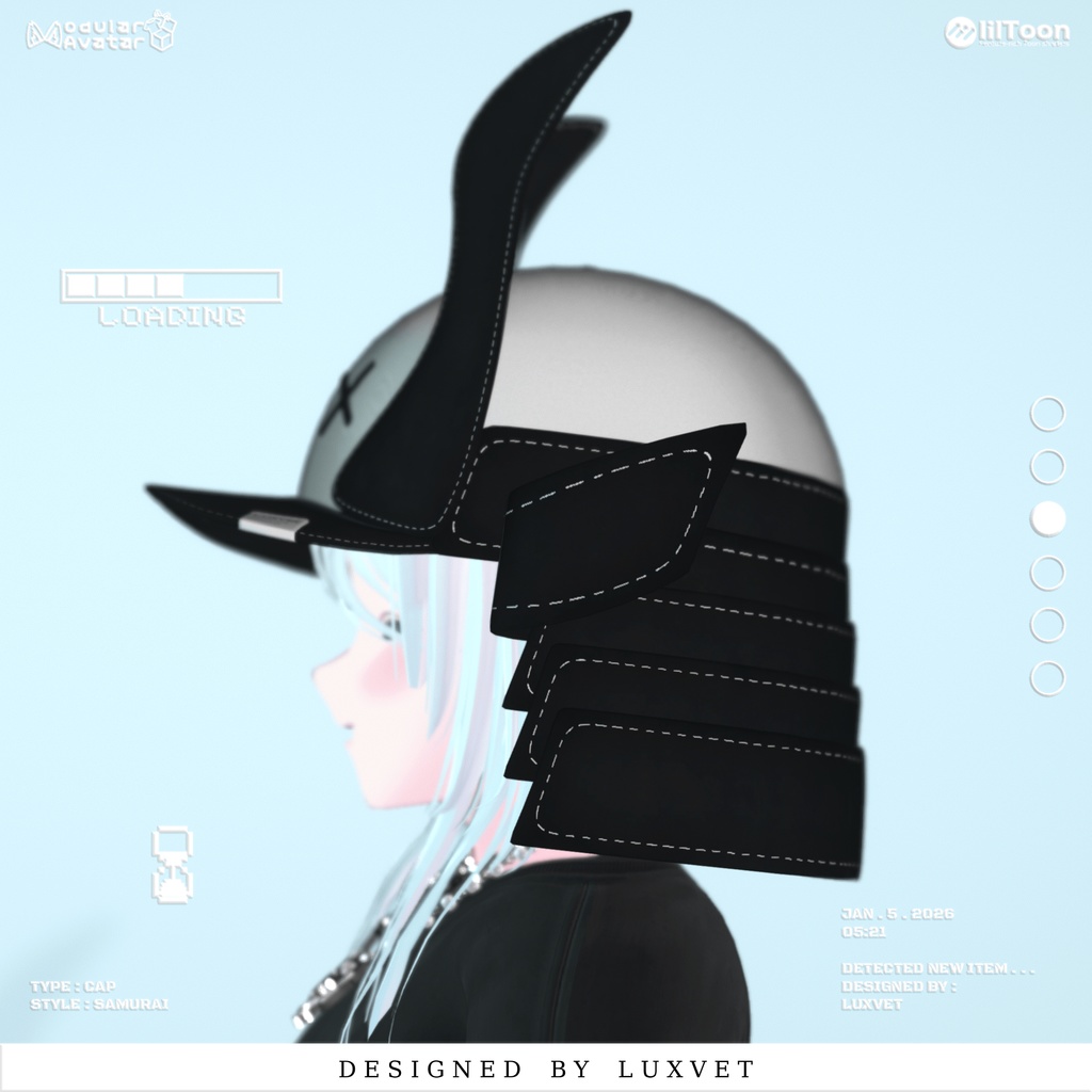 サムライキャップ / Samurai Cap 3D Avatar Accessory【lilToon / Modular Avatar対応】VRChat