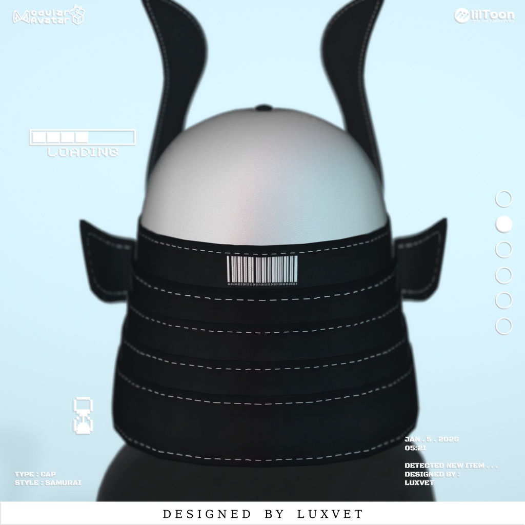 サムライキャップ / Samurai Cap 3D Avatar Accessory【lilToon / Modular Avatar対応】VRChat