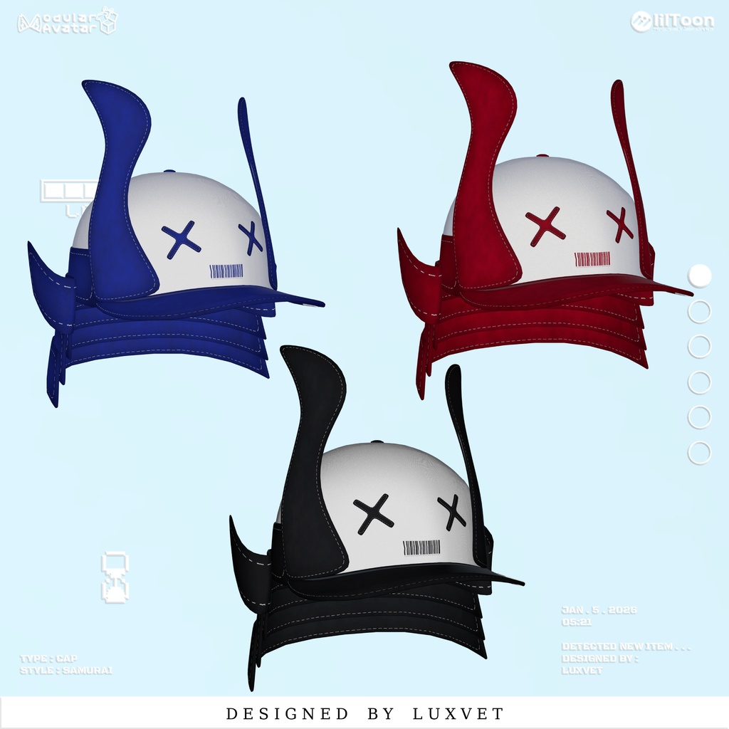サムライキャップ / Samurai Cap 3D Avatar Accessory【lilToon / Modular Avatar対応】VRChat
