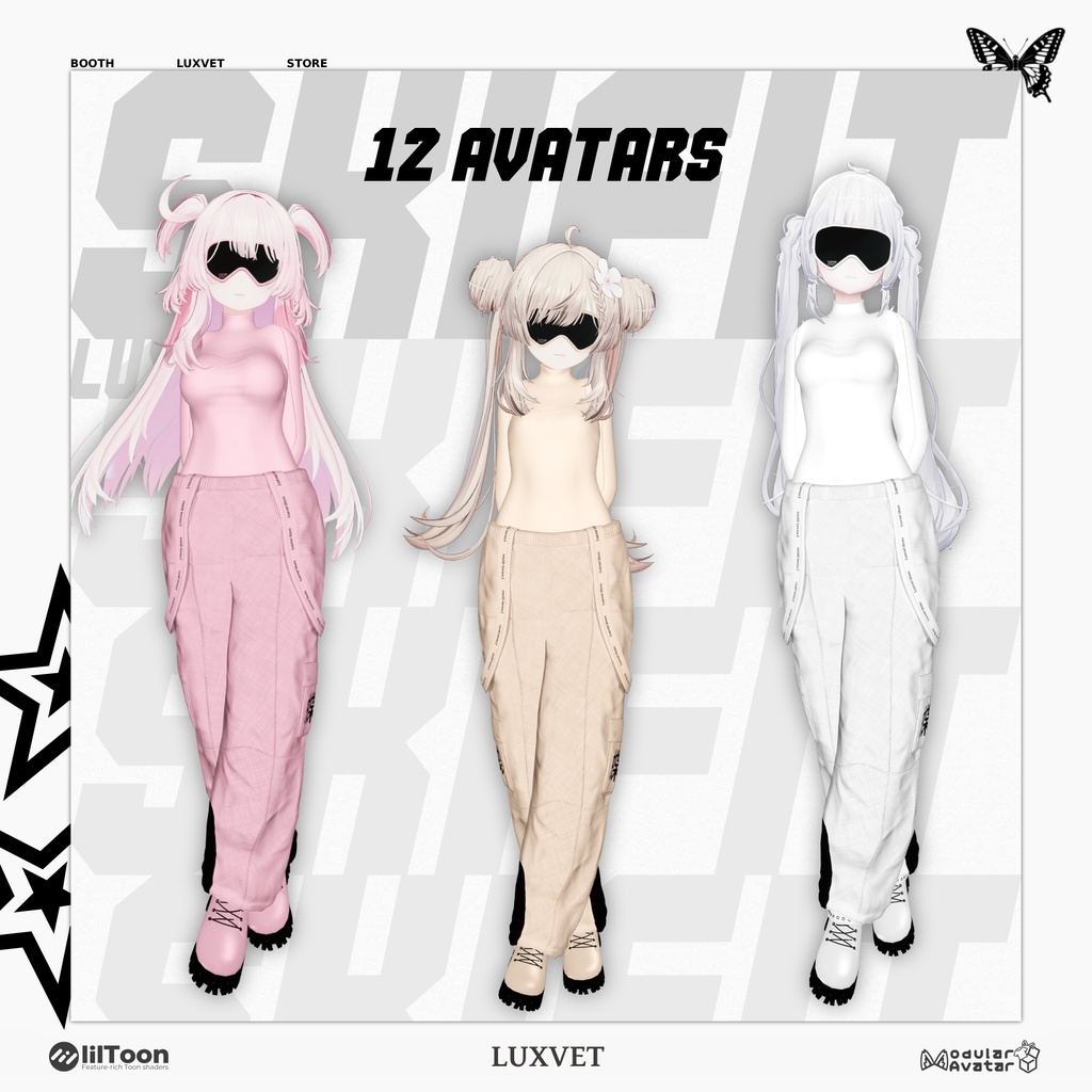 SKI FIT フルスキーアウトフィット | フルRGB対応 | 12アバター対応 | liltoon・Modular Avatar対応 | SKI FIT Full Ski Outfit | Full RGB Support | Supports 12 Avatars | Compatible with Liltoon and Modular Avatars