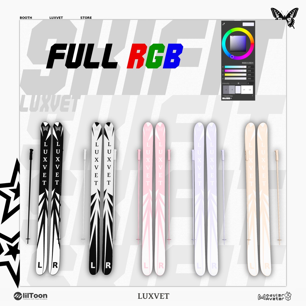 SKI FIT フルスキーアウトフィット | フルRGB対応 | 12アバター対応 | liltoon・Modular Avatar対応 | SKI FIT Full Ski Outfit | Full RGB Support | Supports 12 Avatars | Compatible with Liltoon and Modular Avatars
