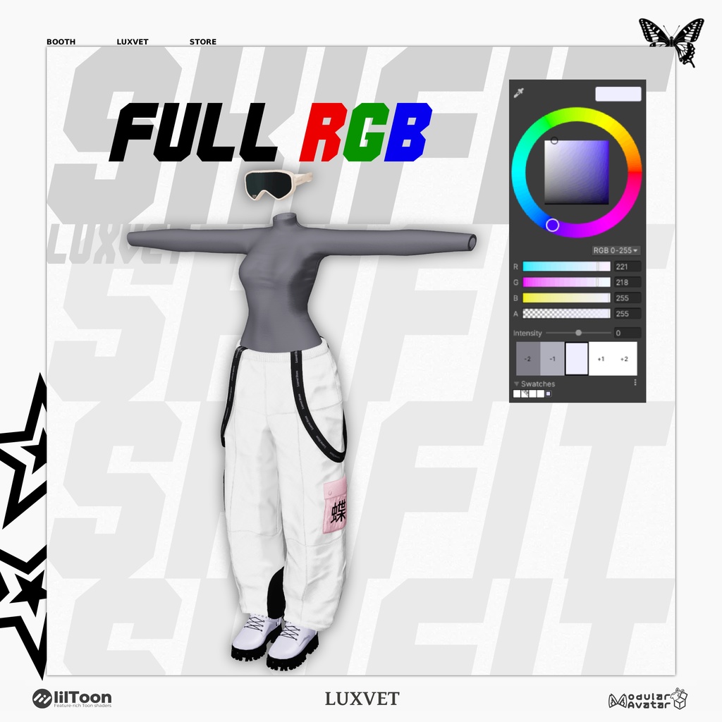 SKI FIT フルスキーアウトフィット | フルRGB対応 | 12アバター対応 | liltoon・Modular Avatar対応 | SKI FIT Full Ski Outfit | Full RGB Support | Supports 12 Avatars | Compatible with Liltoon and Modular Avatars