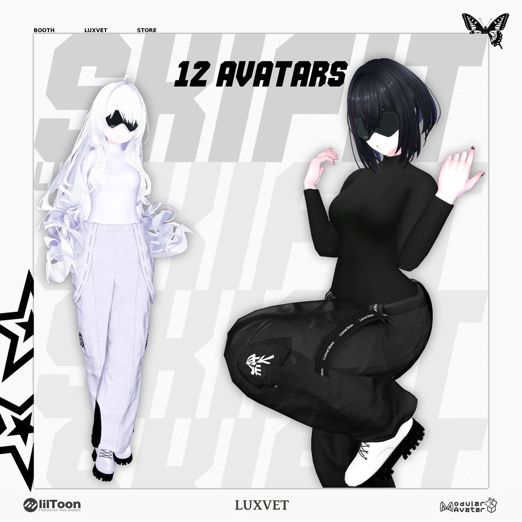 SKI FIT フルスキーアウトフィット | フルRGB対応 | 12アバター対応 | liltoon・Modular Avatar対応 | SKI FIT Full Ski Outfit | Full RGB Support | Supports 12 Avatars | Compatible with Liltoon and Modular Avatars