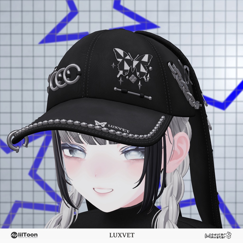 🐰 Bunny Cap(バニーキャップ)| テックウェア ベースボールキャップ | フルRGB対応 | PhysBones・シェイプキー搭載 | lilToon・Modular Avatar対応