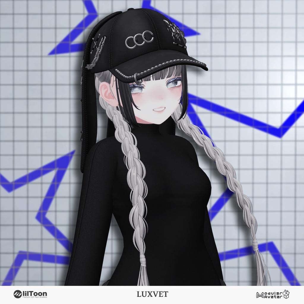 🐰 Bunny Cap(バニーキャップ)| テックウェア ベースボールキャップ | フルRGB対応 | PhysBones・シェイプキー搭載 | lilToon・Modular Avatar対応