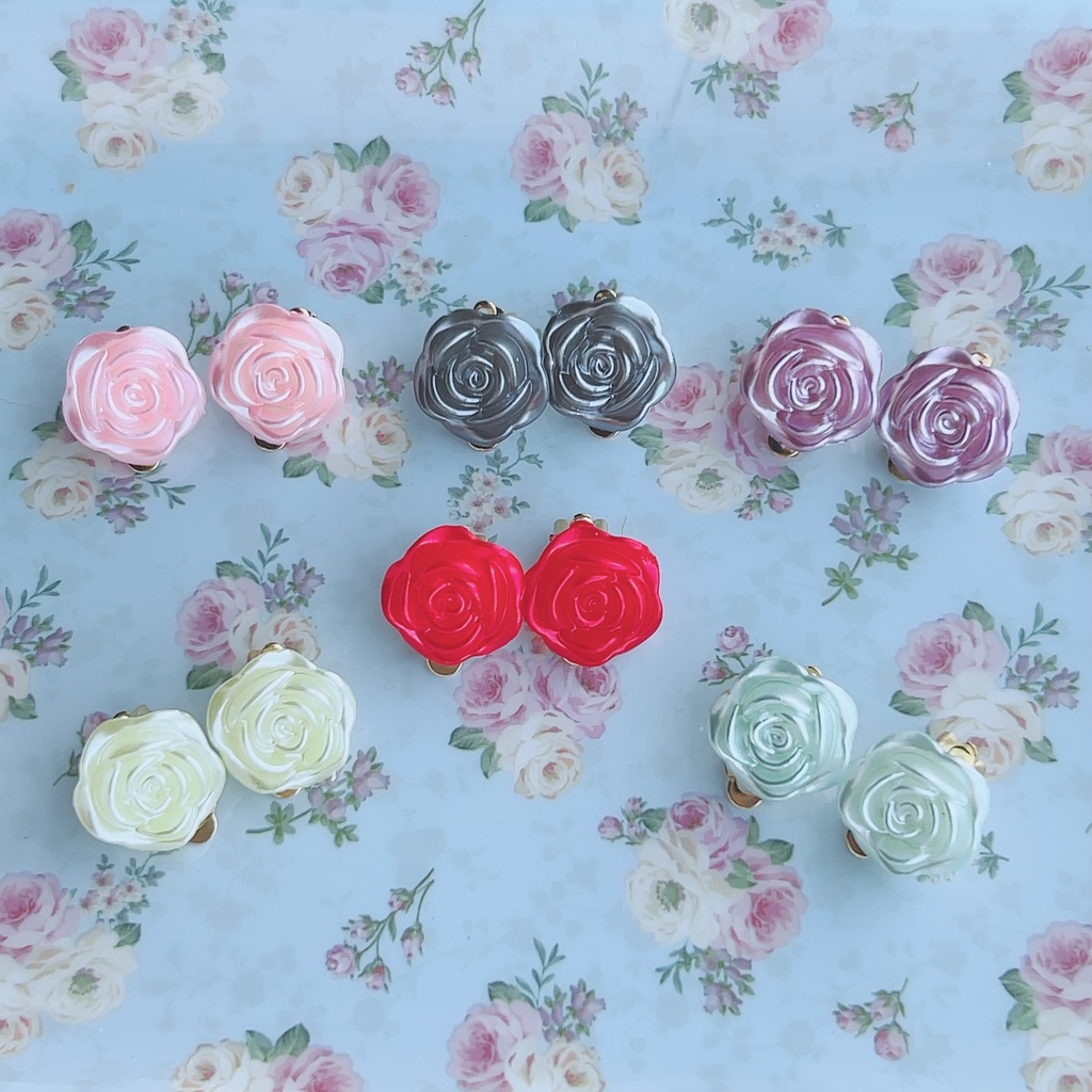 クラシカルローズイヤリング