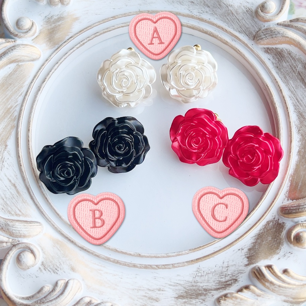 クラシカルローズイヤリング