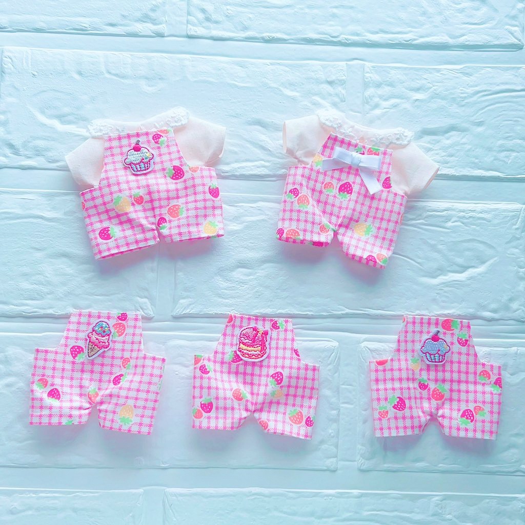 🍓いちごサロペット୨୧⋆*🍓16cmぬい服