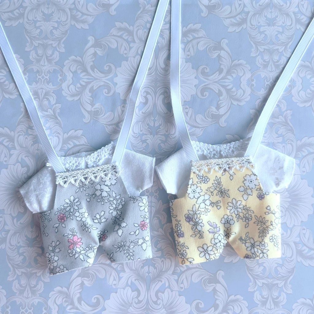 小花柄サロペット 16cmぬい服