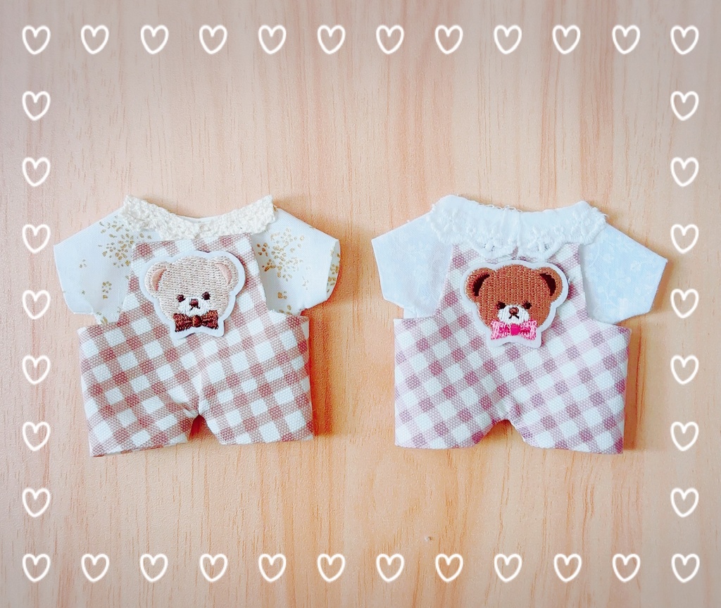 フレンドリーベアサロペットʕ•ᴥ•ʔ🤎16cmぬい服