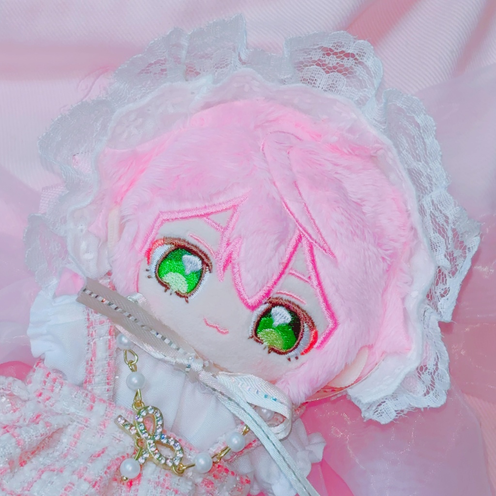 smallレースヘッドドレス.⋆𝜗𝜚10-12cmぬい・もちマス・おまんじゅう用