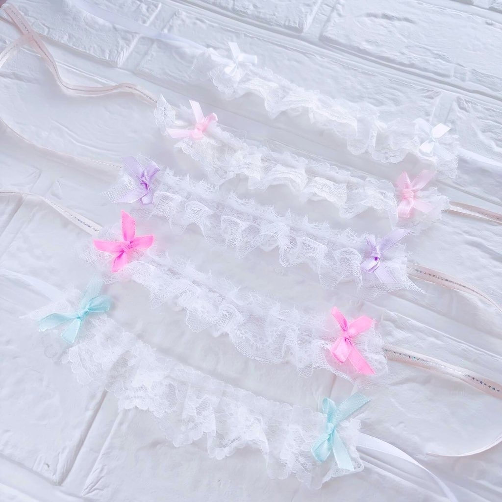 smallレースヘッドドレス.⋆𝜗𝜚10-12cmぬい・もちマス・おまんじゅう用