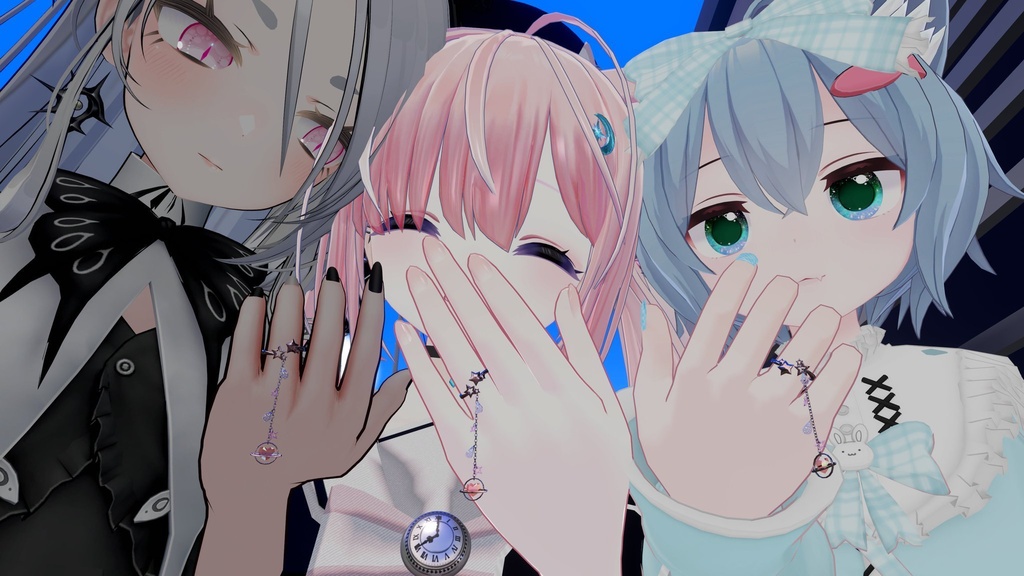 【VRC想定】ゆらゆら揺れるピアス&リングセット【PB対応】