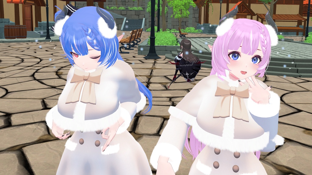 ファーコート&角(パーティクル付き)【複数アバター対応】