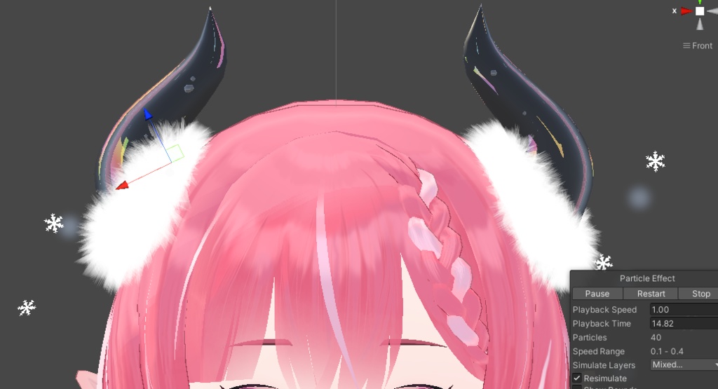 ファーコート&角(パーティクル付き)【複数アバター対応】