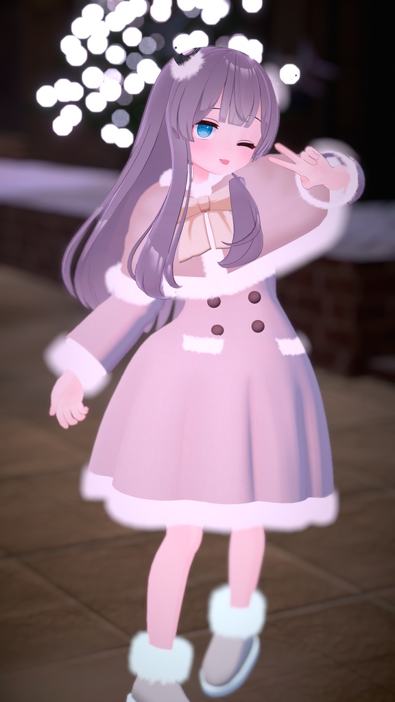 ファーコート&角(パーティクル付き)【複数アバター対応】