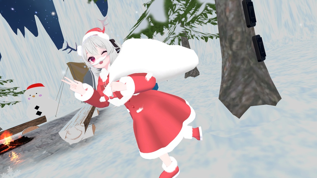 ファーコート&角(パーティクル付き)【複数アバター対応】