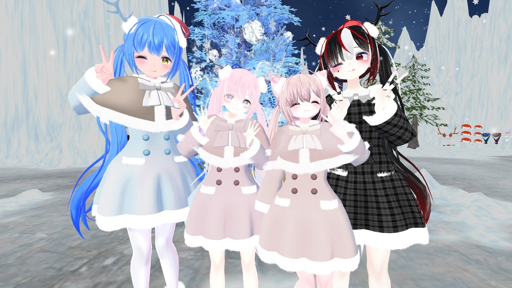 ファーコート&角(パーティクル付き)【複数アバター対応】