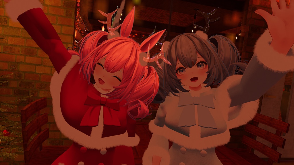 ファーコート&角(パーティクル付き)【複数アバター対応】