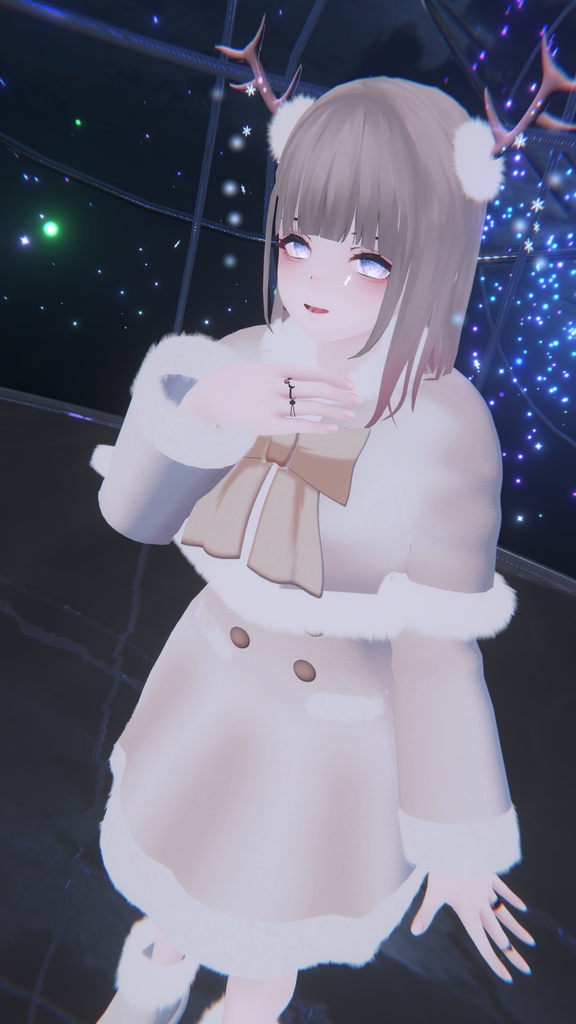 ファーコート&角(パーティクル付き)【複数アバター対応】