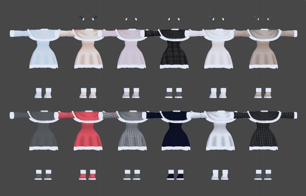 ファーコート&角(パーティクル付き)【複数アバター対応】