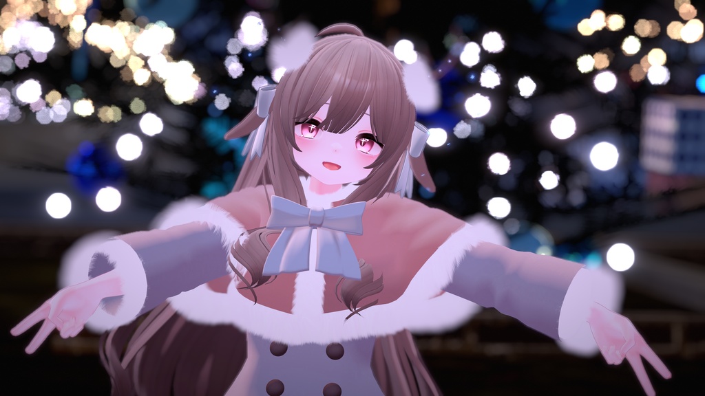 ファーコート&角(パーティクル付き)【複数アバター対応】