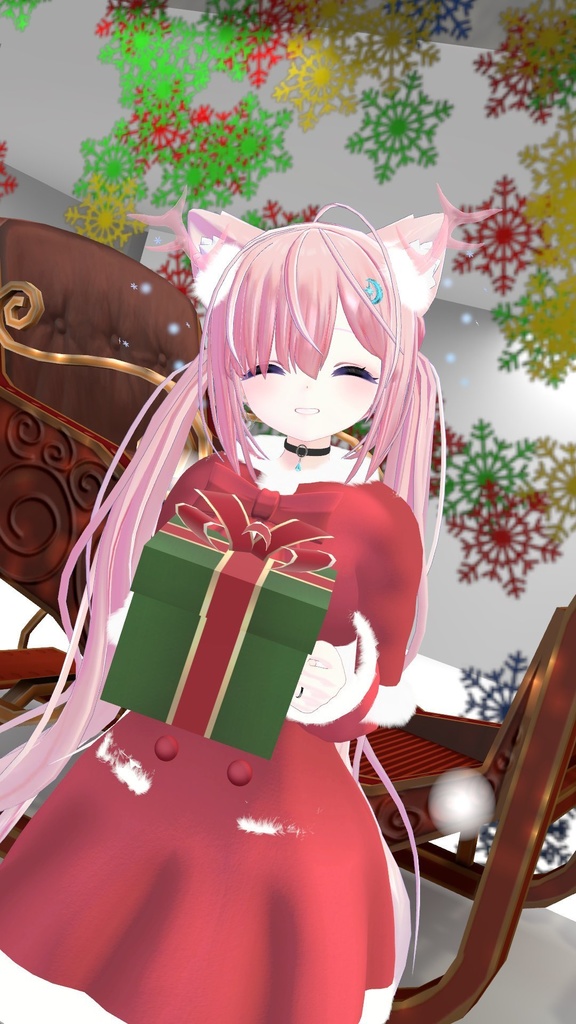 ファーコート&角(パーティクル付き)【複数アバター対応】