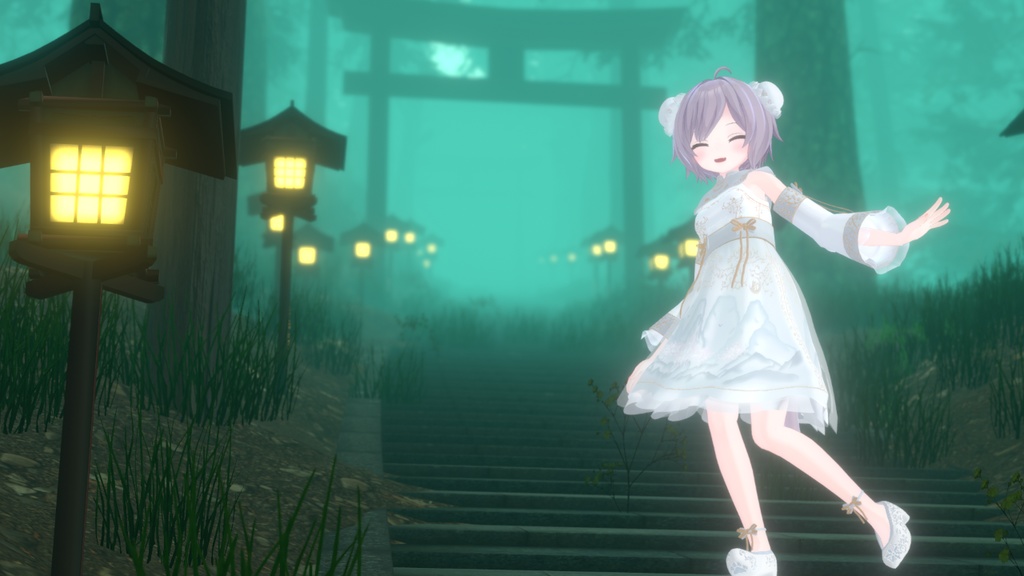 山水画の中華風ドレス【複数アバター対応】