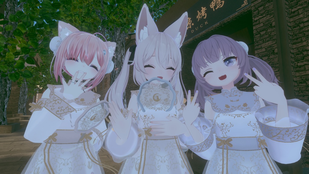 山水画の中華風ドレス【複数アバター対応】