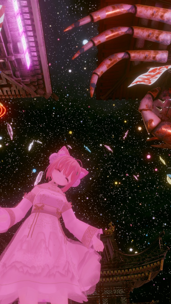 山水画の中華風ドレス【複数アバター対応】