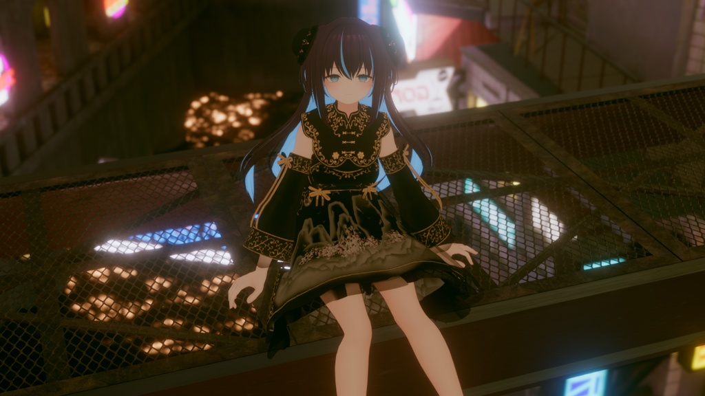 山水画の中華風ドレス【複数アバター対応】