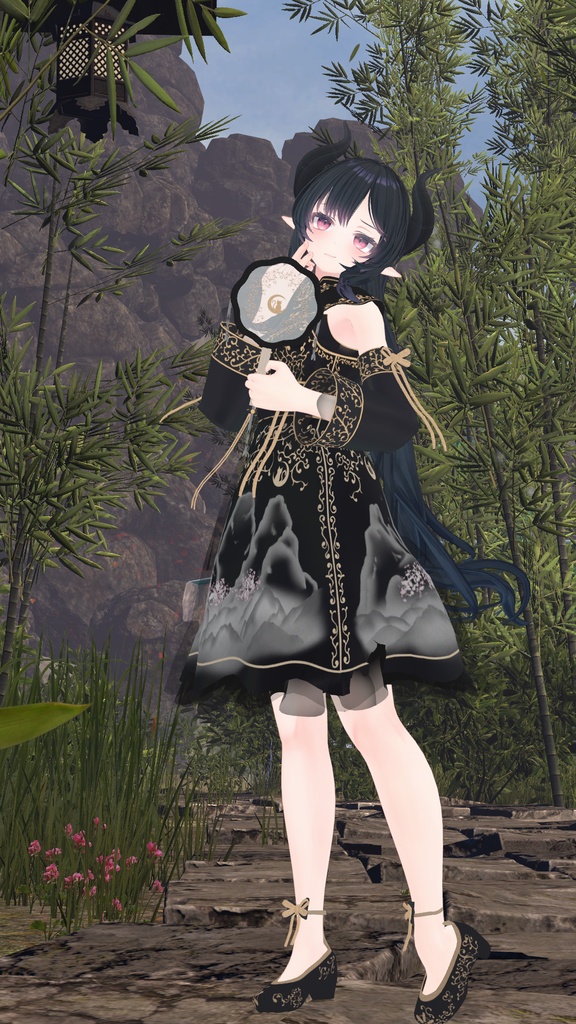 山水画の中華風ドレス【複数アバター対応】