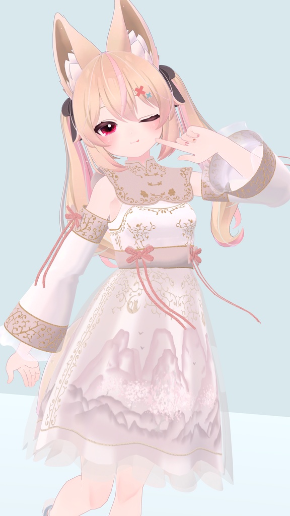 山水画の中華風ドレス【複数アバター対応】