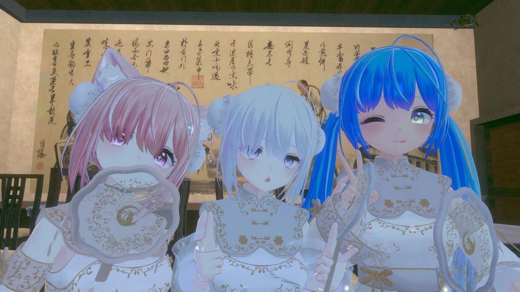 山水画の中華風ドレス【複数アバター対応】