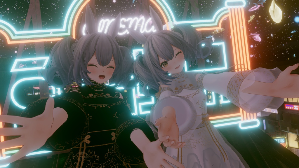 山水画の中華風ドレス【複数アバター対応】