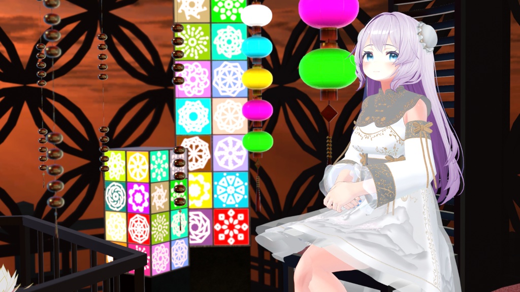 山水画の中華風ドレス【複数アバター対応】