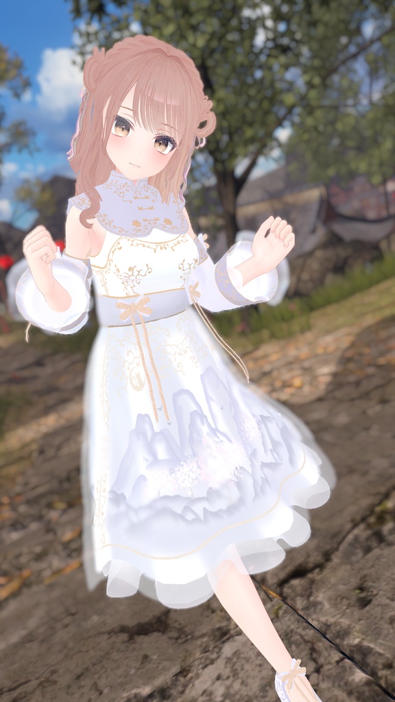 山水画の中華風ドレス【複数アバター対応】