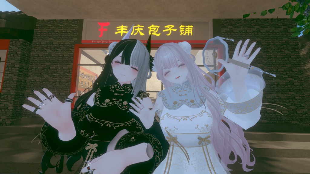 山水画の中華風ドレス【複数アバター対応】