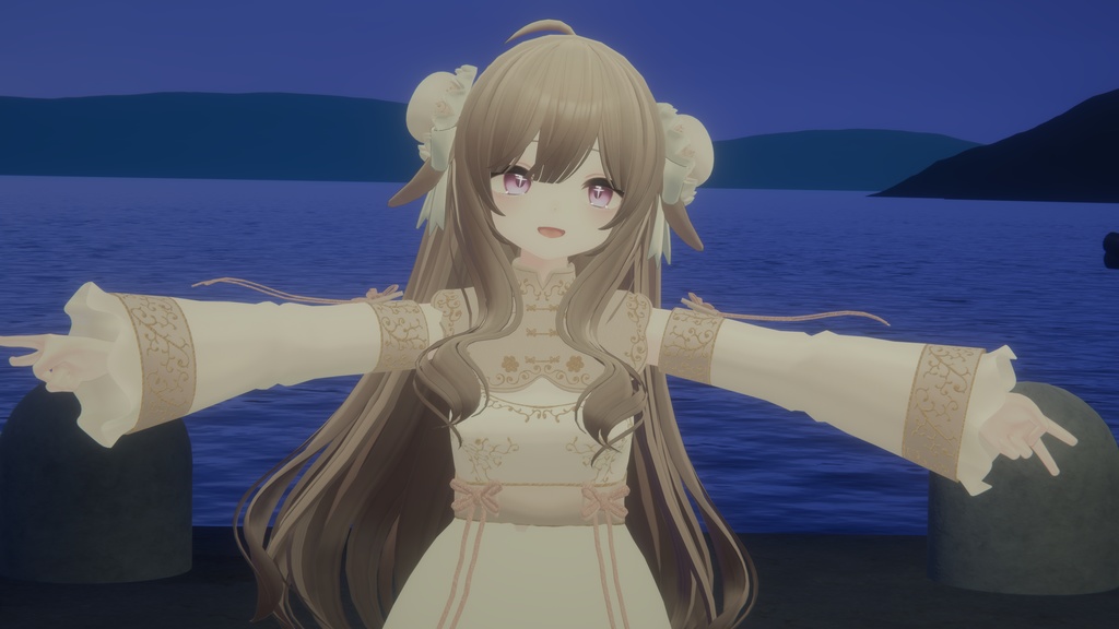 山水画の中華風ドレス【複数アバター対応】